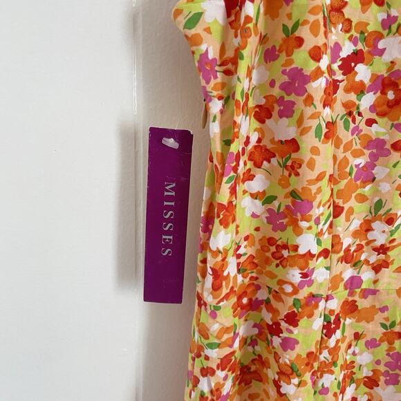 NWT Vintage Cottagecore Floral Cotton Midi Dress Sz 8 India Garden Party Y2K - Picture 4 of 9